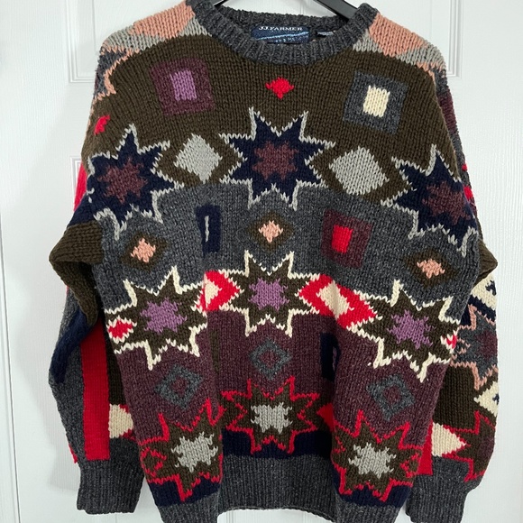 JJ. Farmer vintage 90’s - 100% wool sweater sz M - Picture 1 of 3